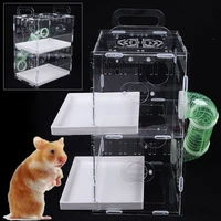 double acrylic hamster cage two layer clear hut pets house habitat box transparent pet cage hamster house