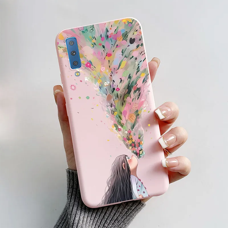 Чехол-бампер для Samsung Galaxy A7 2018 роскошный мягкий матовый силиконовый чехол с