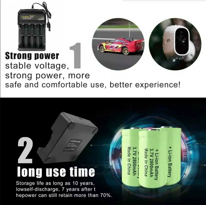 10 шт. 2800 мАч 3 7 В литий-ионные аккумуляторы 16340 CR123A аккумулятор для светодиодного