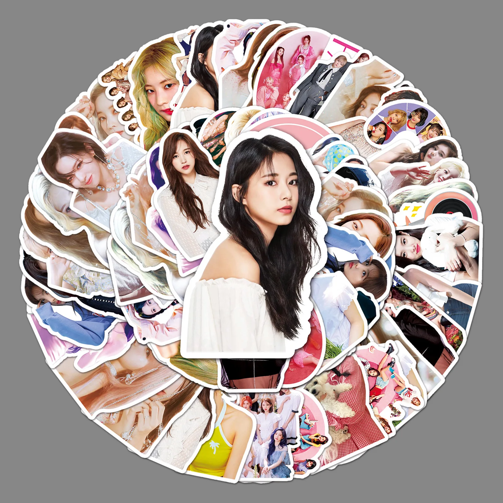 

50PCS Girl Group Twice Character Stickers For Luggage Laptop IPad Phone Case Bike Journal Waterproof Stickers For Kids Wholesale