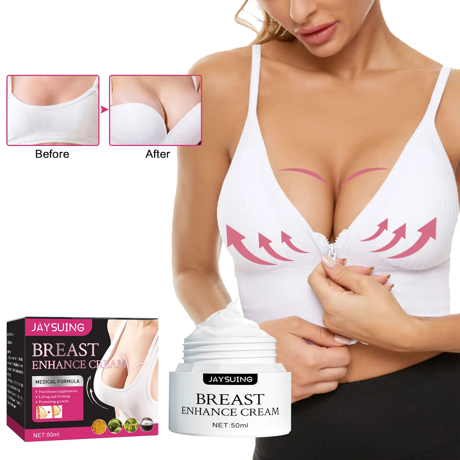 

Sexy Breast Enlargement Cream Elasticity Chest Enhancement up Size Flat Bust Firming Lifting Improve Sagging Hips Growth Lotion