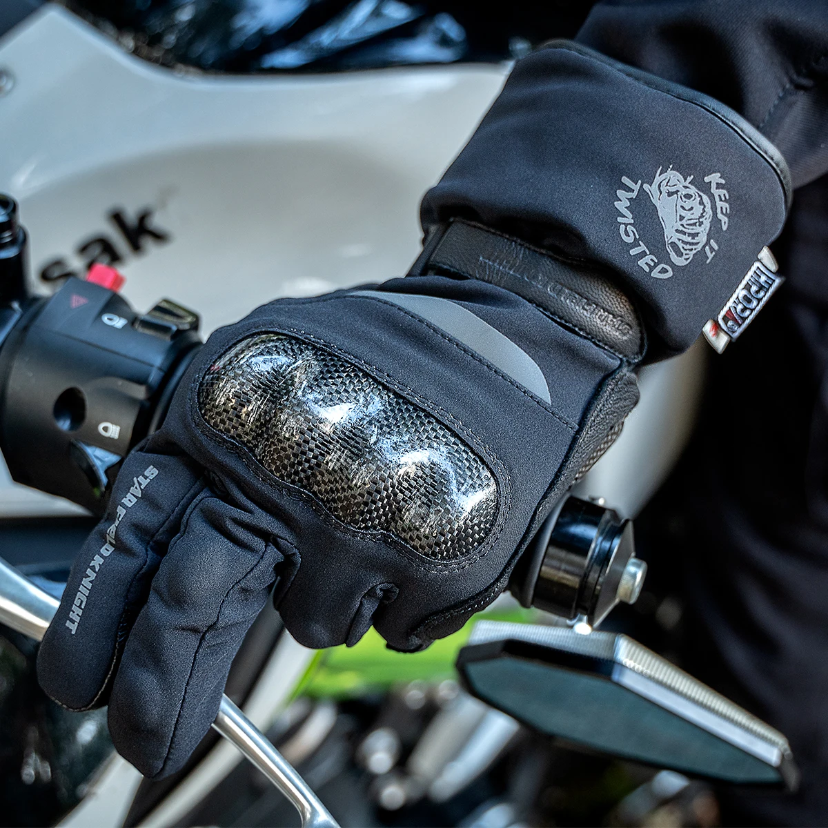 Men's Women Leather Motorcycle Gloves Moto Racing Carbon Fiber Gloves Hard Shell Knuckle Protection Motorcycling Skate Boarding enlarge