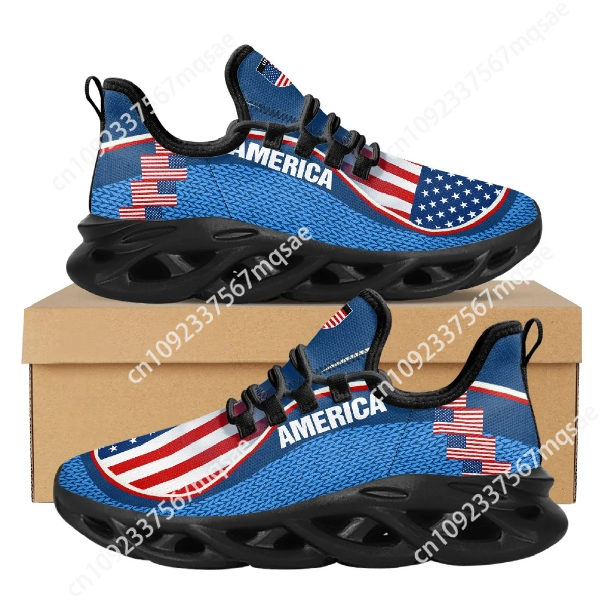 Кроссовки для бега с дизайном флага США на заказ износостойкие спортивные