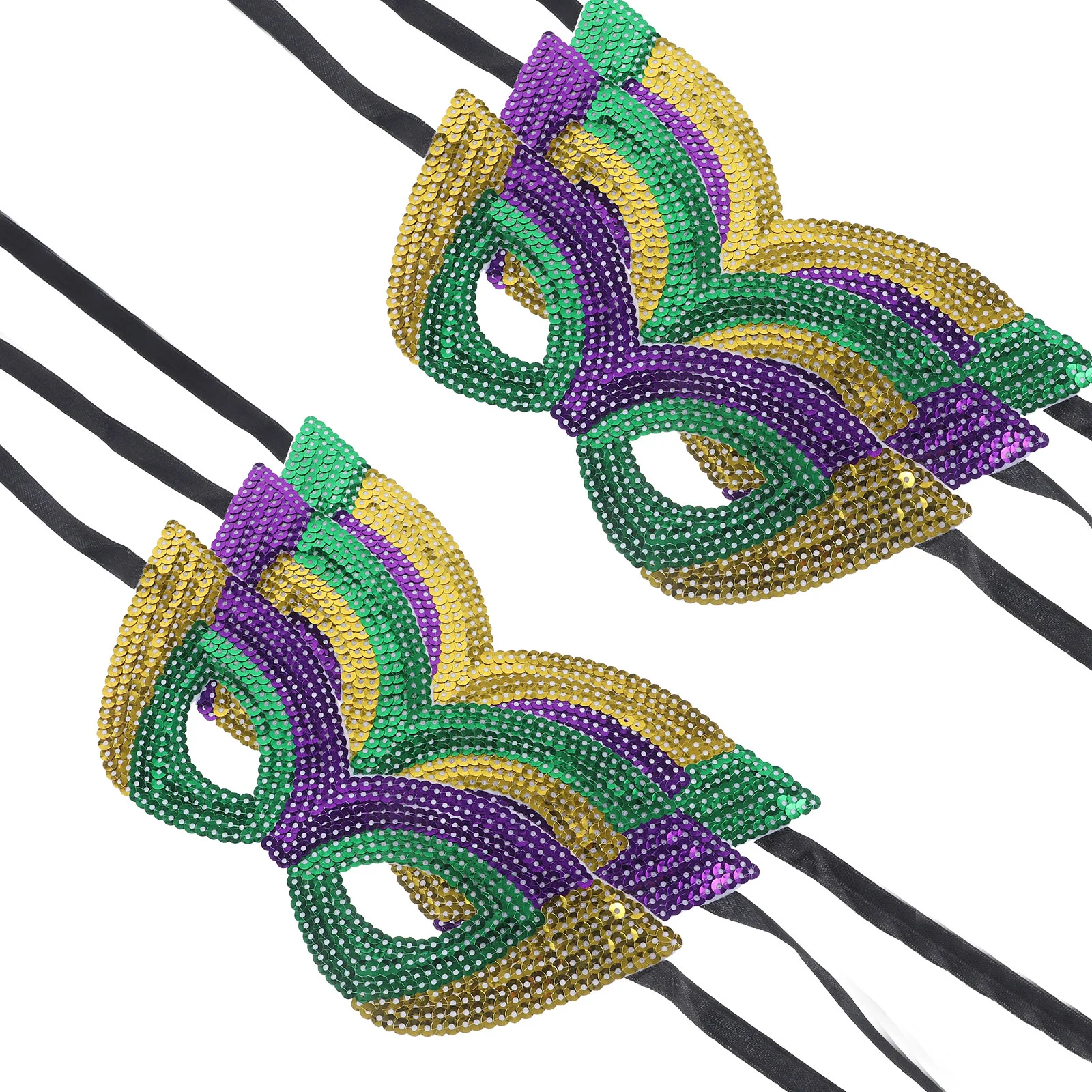 6 Pcs Carnival Mask Halloween Masquerade Ball Party Mardi Gras Props Cosplay Sequins Decorative Miss