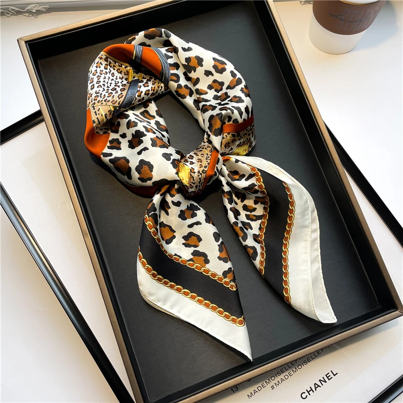 Luxury Silk Satin Square Scarf Women 70cm Print Houndstooth Neck Tie Female Hair Hand Weist Bandana Headkerchief Shawl Hijab |