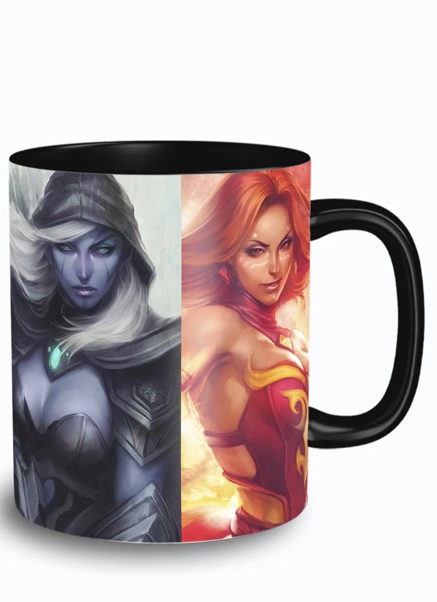 Кружка черная игры дота 2 dota (траксекс лина лиралей рилай) - 8848 |