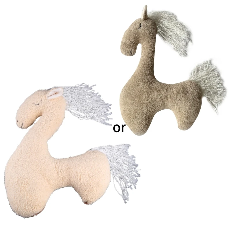 

Newborn Photography Posing for pony Props Baby Photoshoot Cute Horse for Doll Animal Toy Infants Photo Shooting Accessories