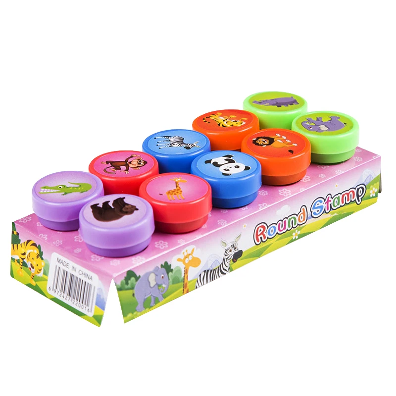 

Мультяшные пластиковые штампы животные динозавры 10 шт