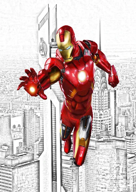 how to draw iron man flying