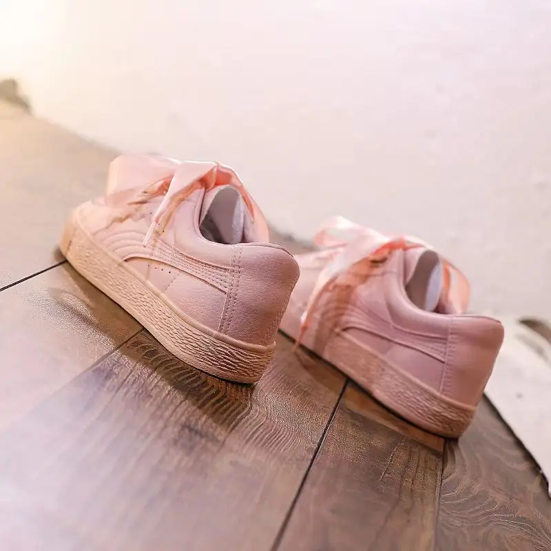 New Women Shoes Spring Ribbon Bow White Casual Sneakers Non Slip Fashion Flower Flat All-match Shoes Rainbow Ribbon Sneakers