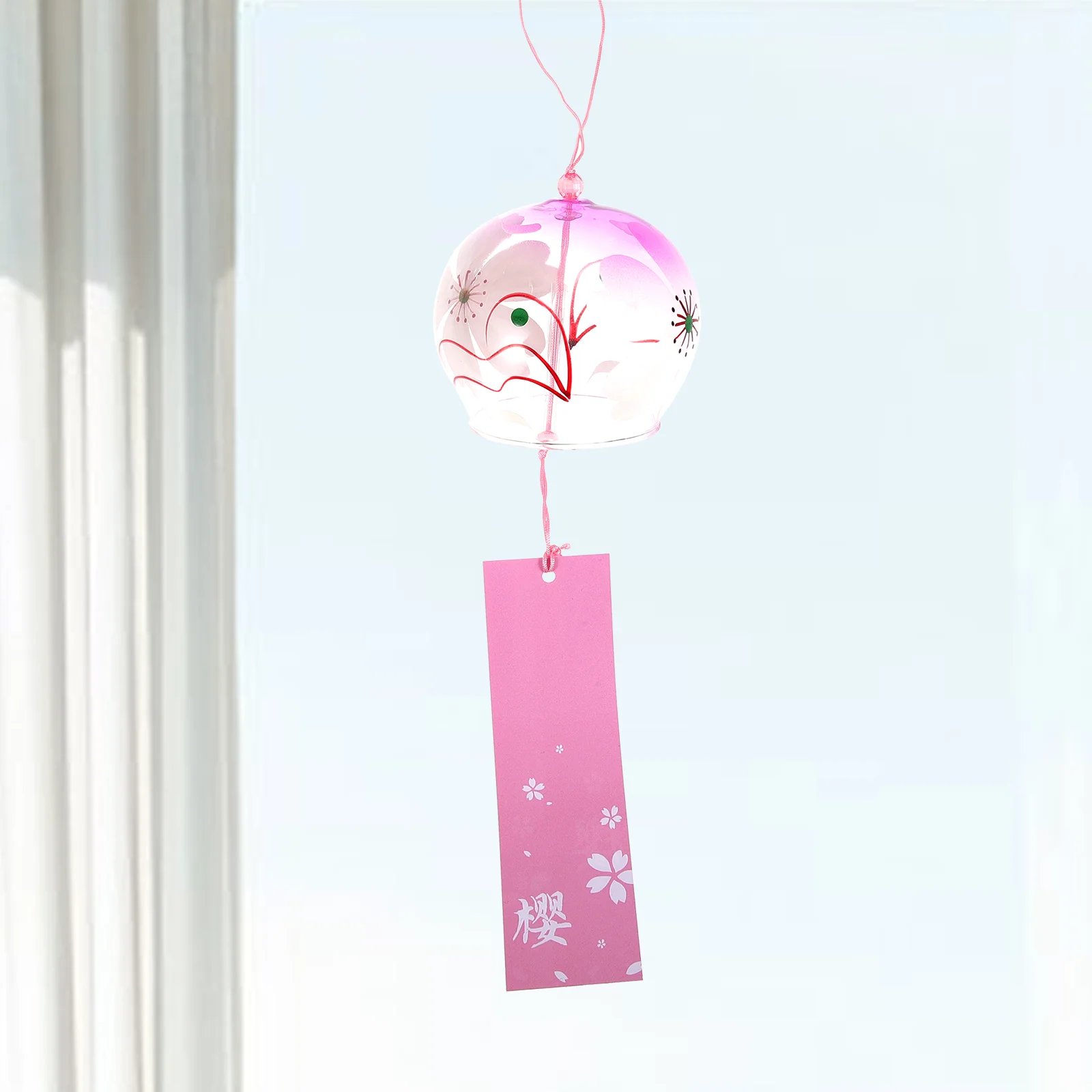 

Japanese Glass Wind Chime Novel Hanging Bell Sakura Decor Balcony Bells Simple Chimes Window Garden Craft Ornaments Home
