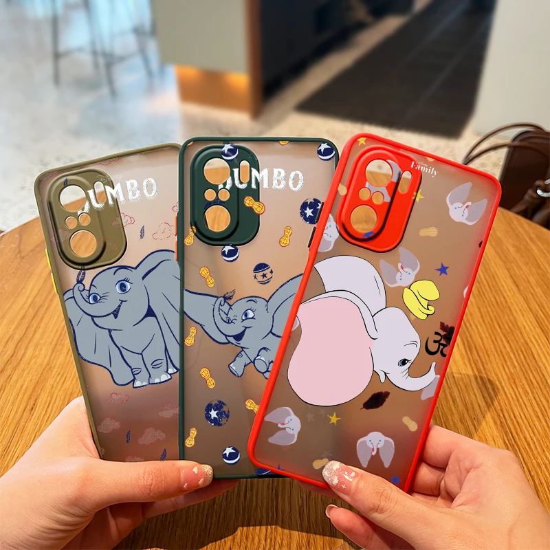 

Disney Cute Dumbo Case Phone For Redmi K40 K30 K20 10 10C 9T 9C 9A 9 8A 8 GO 7 6 Pro Frosted Translucent Matte Cover