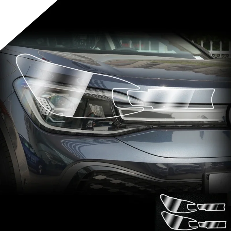 

Пленка для передних фар автомобиля для Volkswagen VW ID6 ID.6 Crozz Tpu, прозрачная пленка, внешние аксессуары, полоски для фар, автомобильная наклейка