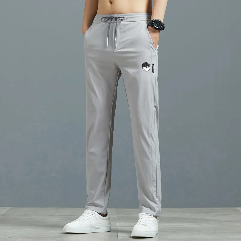 Malbon Golf Pants for Men's Spring Summer New Thin Solid Color Fashion Pocket Decals Full Length Casual Pants 2023 Men Trousers