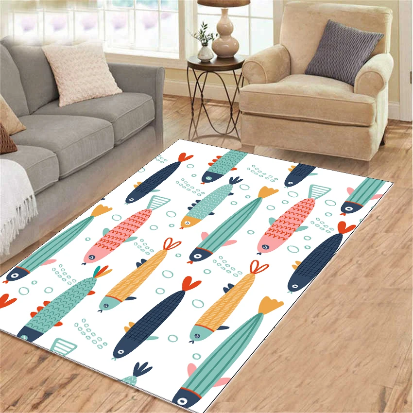 2022 Soft Flannel Animal Printed Mat Kids Bedroom Cartoon Carpet Floor Child Playing Rugs for Living Room Sofa Area Rug | Дом и сад