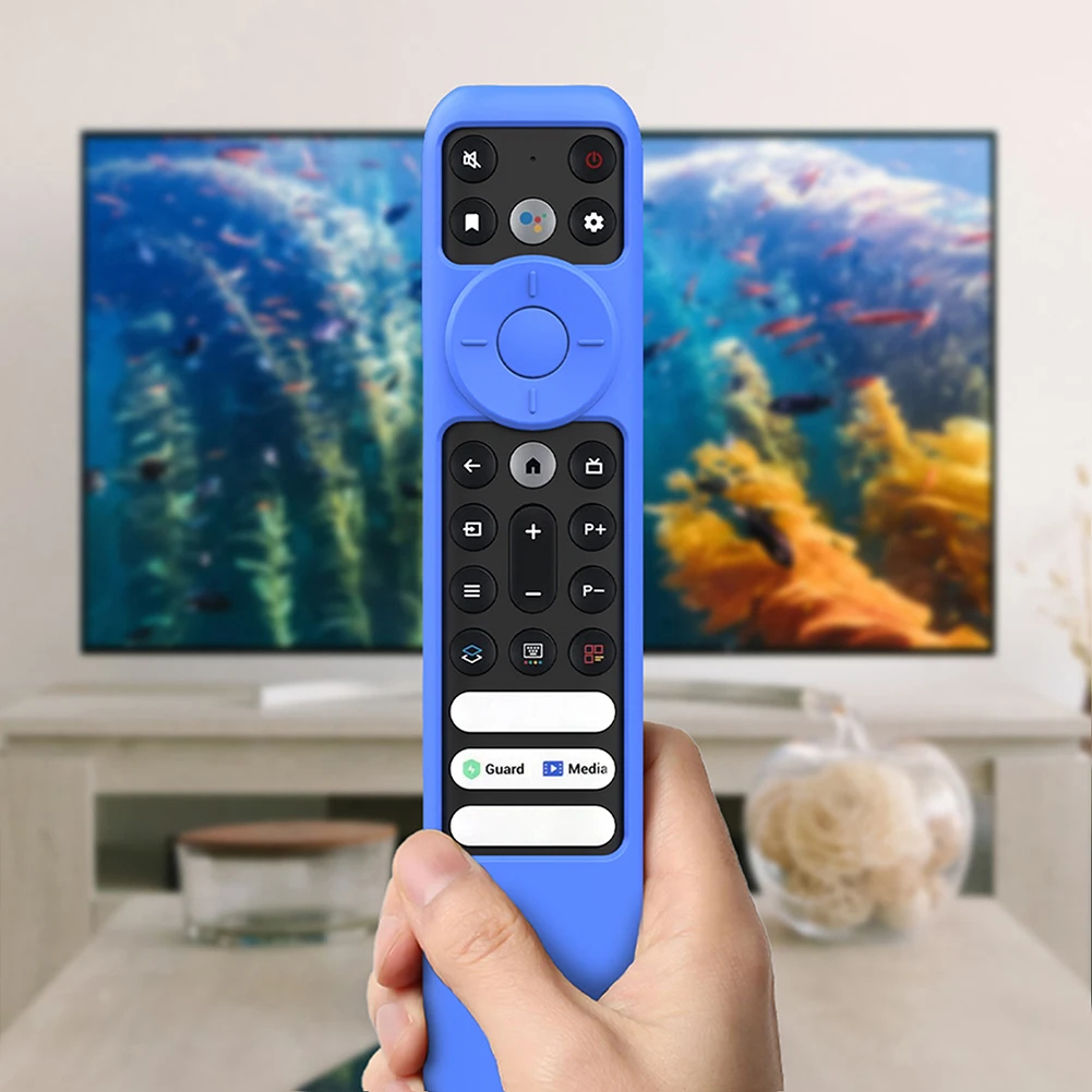

Silicone Protective Sleeves Anti Slip Waterproof TV Remote Case Television Remote Control Cover for TCL RC902V FMR1 Voice Remote