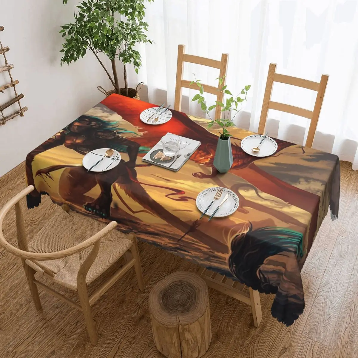 

Fire And Blood Table Cloth House Tablecloths Home Accessories Waterproof Cloth Tablecloth