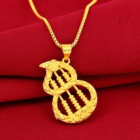 2020 new copper gold abacus gourd ancient method sand gold pendant fashion boutique lanyard gold plated necklace jewelry