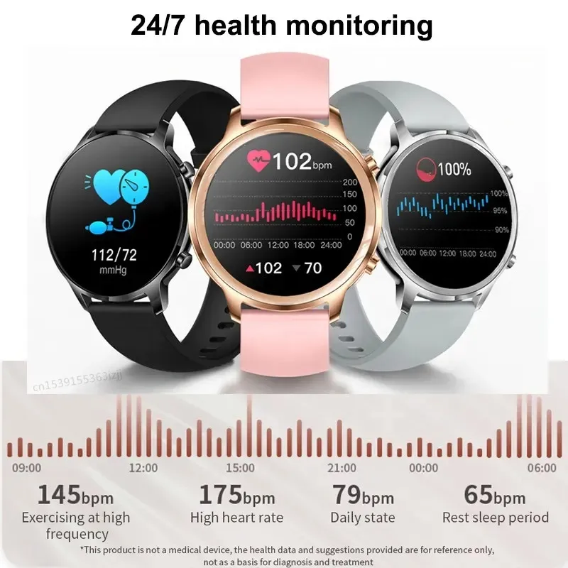 Smart Watch T18 Fashion Girl Women Sports Fitness Tracker Bracelet BT Call Heart Rate Monitoring Lady Female Smartwatch