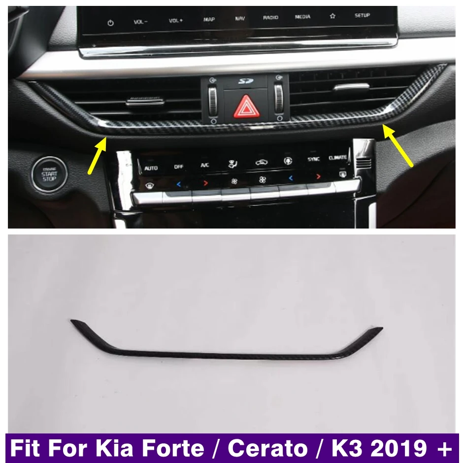 לוח מחוונים מזגן Outlet Vent אזהרת אורות רצועת כיסוי Trim Fit עבור Kia Forte / Cerato / K3 2019 - 2022 אוטומטי Accessorie