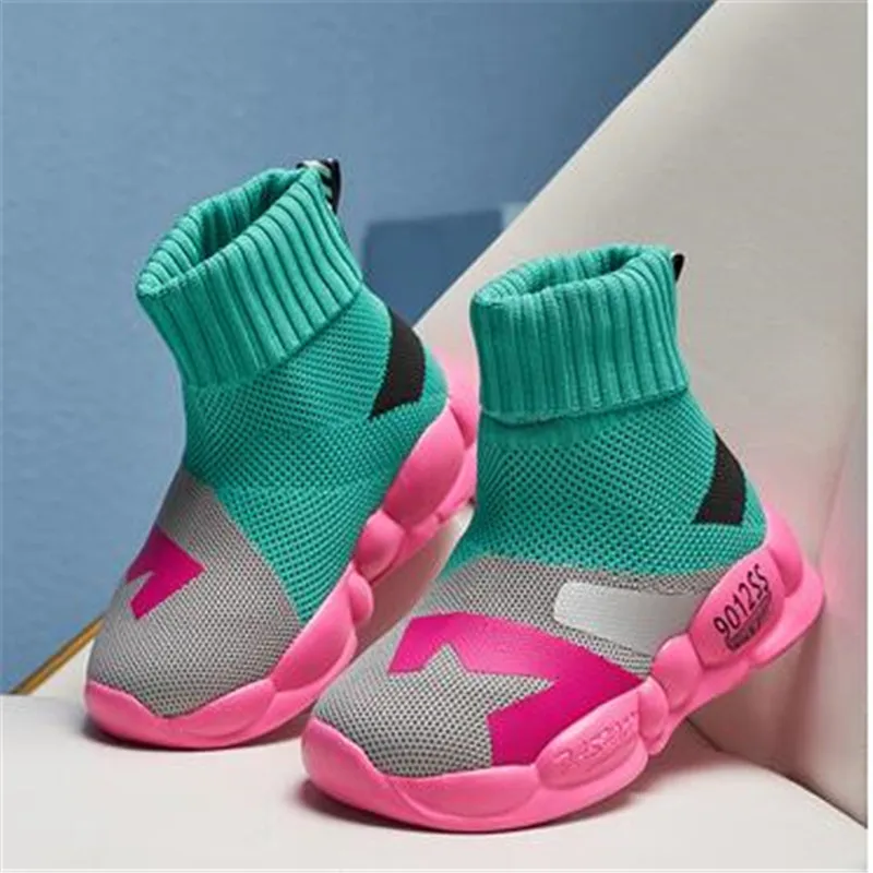 

The New Spring Autumn Girls Slip-on Casual Shoes Comfortable Light and Soft Children's Sports Shoes Non-slip Shading Socks Boots