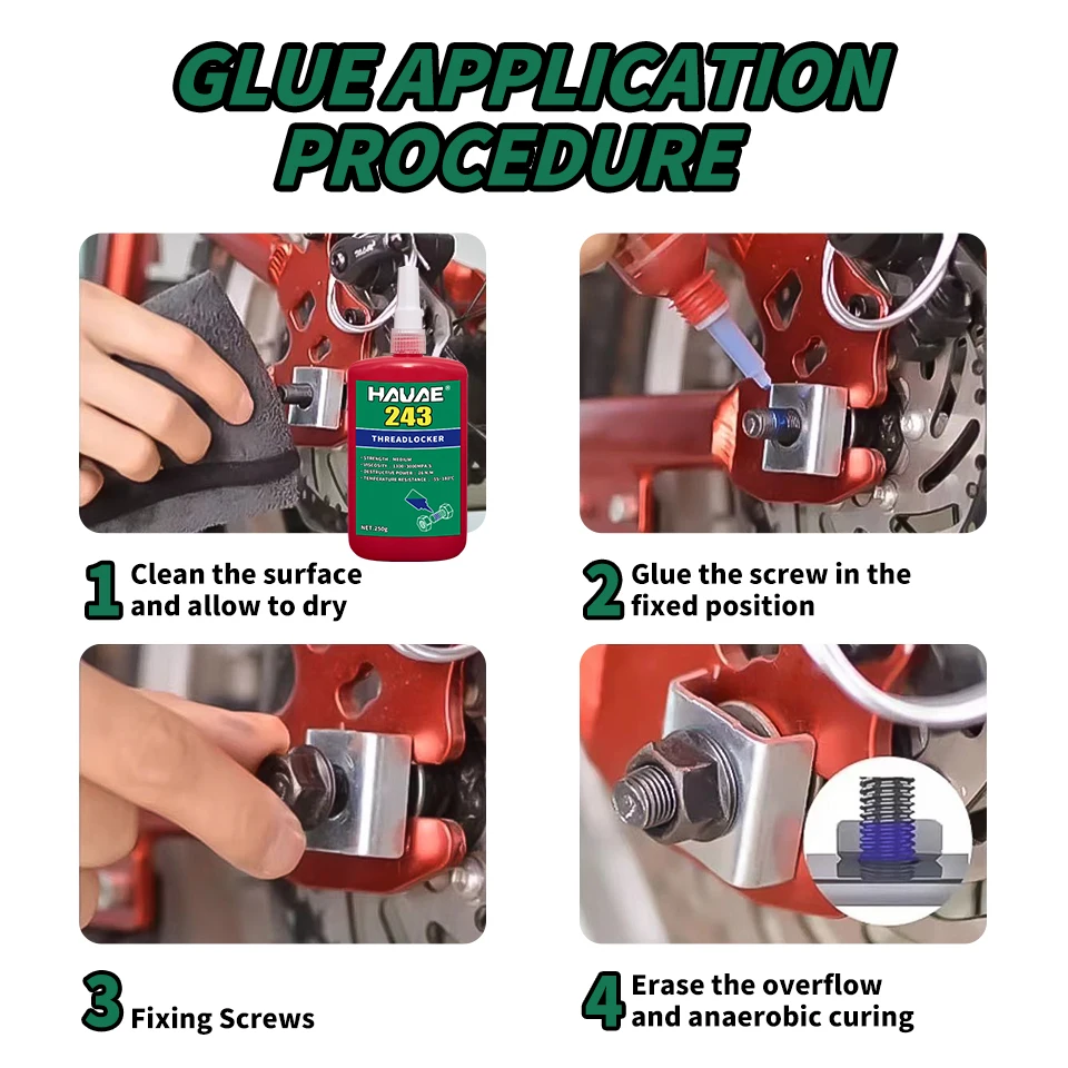 Hauae 222 резьбовой фиксатор резьбы Анаэробный Клей Фиолетовый низкопрочный