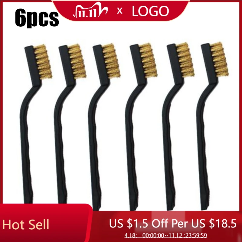 

6pcs/set Mini Metal Remove Rust Brushes Brass Cleaning brushes Polishing Metal Brushes Cleaning Tools Home Kits wire brush