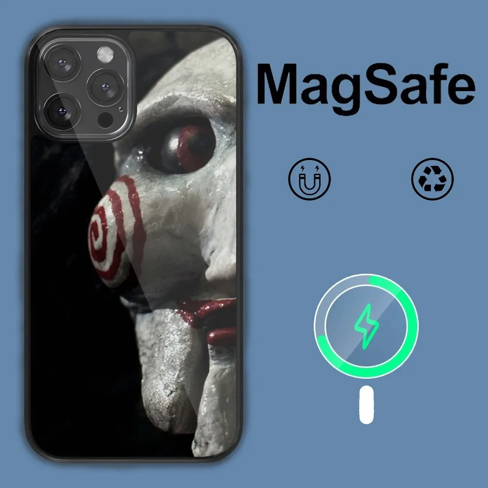 Чехол для телефона с изображением фильма пилы iPhone 14 13 12 11 15 Pro Max Plus Magsafe Магнитный