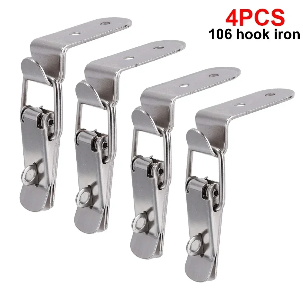 

4/2 шт., крючок с пряжкой в виде утки, деревянная коробка, зажим, зажим 90 градусов, серебристая металлическая пружинная застежка, загруженный тумблер, зажим, защелки