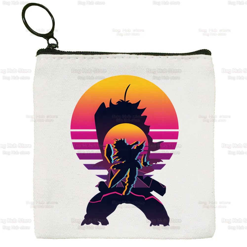 Black Clover Canvas Coin Purse Coin Purse Collection Harajuku Asta Anime Canvas Bag Small Wallet Zipper Key Bag Hand Gift