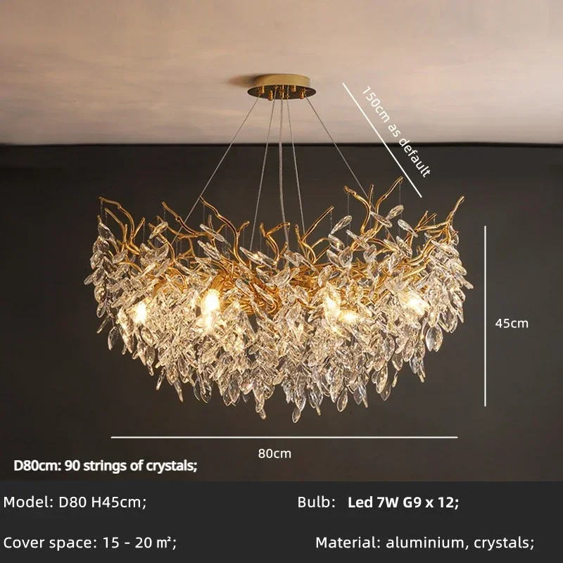 

Подвесные люстры SaloEElaitte, хрустальные, LED, золотые