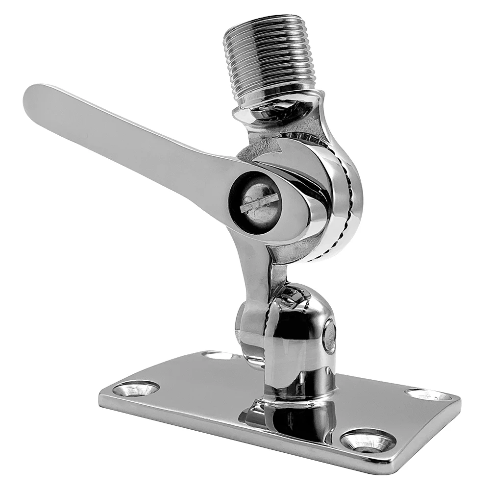 

Marine Antenna Base Mount 316 Stainless Steel Marine Boat Dual Axis Adjustable VHF Antenna Base Mount Universal for Marine Yacht
