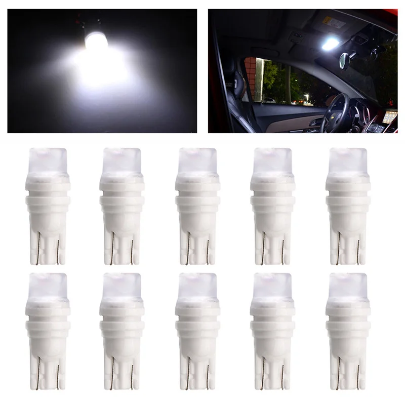 

10Pcs T10 W5W Ceramic 3D LED Waterproof Wedge Licence Plate Lights WY5W Turn Side Lamp Car Reading Dome Light Auto Parking Bulb