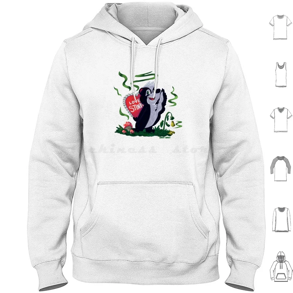 

Love Stinks Hoodies Long Sleeve Love Valentine Romance Skunk February Cute Fart Poop Gross Nature Cartoon Heart Candy