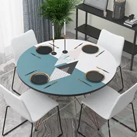Nordic style PVC table cloth waterproof and oil proof leather table cloth plastic round simple hotel leather table mat