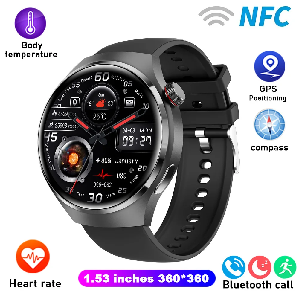 

2023 New NFC Smart Watch Men's GT4 Pro1.6 Large Screen HD Heart Rate IP68 GPS Smart Watch For Android IOS Bluetooth Call Watch