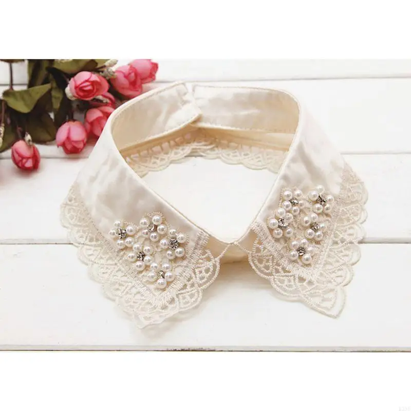 K3nf Женщины Съемный рубашка колла -рубашка поддельные воротнички жемчужины