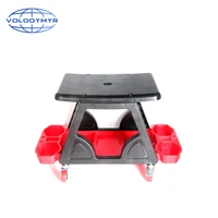 Car Grooming Work Stool Polishing Working Bench Tools Storage Movable Garage Seat Waxing Work Trolley Chair for Auto Detailing