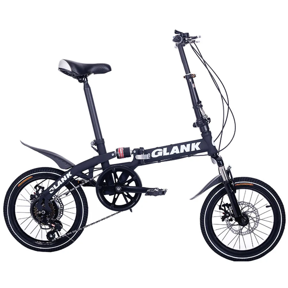 

20 Inch Bicycle Student Bicycle High Carbon Steel Frame Stable Sturdy Folding Variable Speed Double Disc Brake Safety