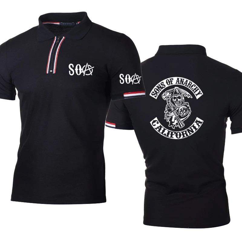 

NEUE männer polo SOA Sons of anarchy die kind Schädel Druck sommer hohe qualität Baumwolle Kurzarm männer kurzarm tops