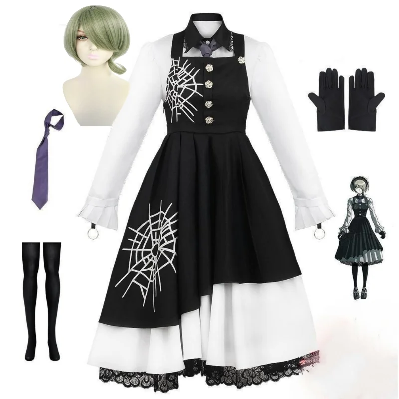 

Anime Danganronpa V3: Killing Harmony Tojo Kirumi Cosplay Costume Campus JK Maid Dress Tie Wig Halloween Full Niforms