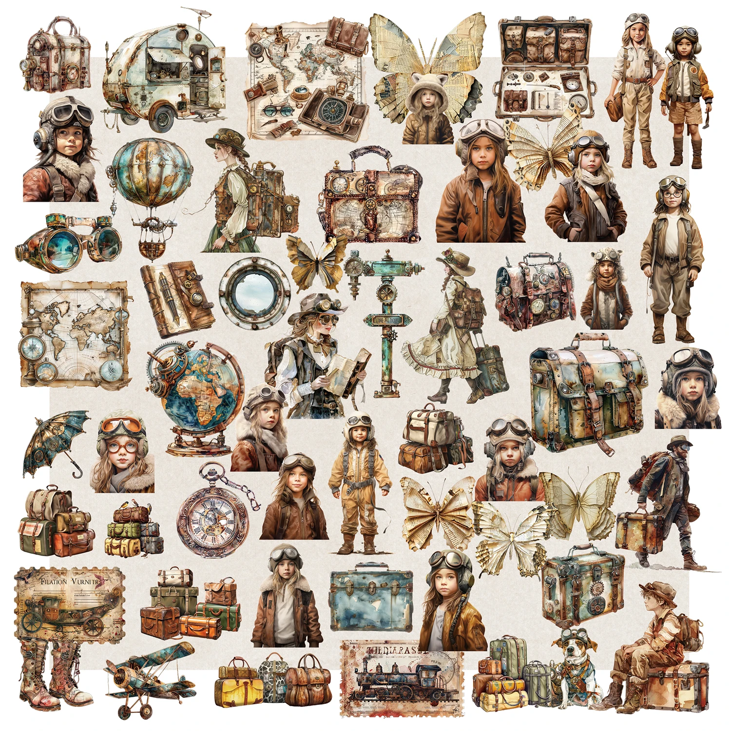 

Винтажные наклейки для скрапбукинга, бабочки