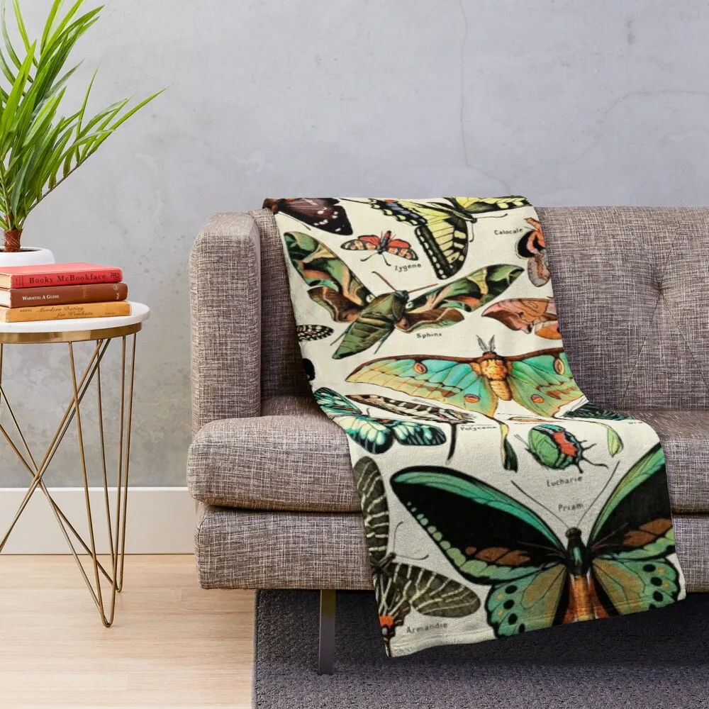 Винтажные французские таблицы бабочек от Адольфа миллота муслиновые пледы