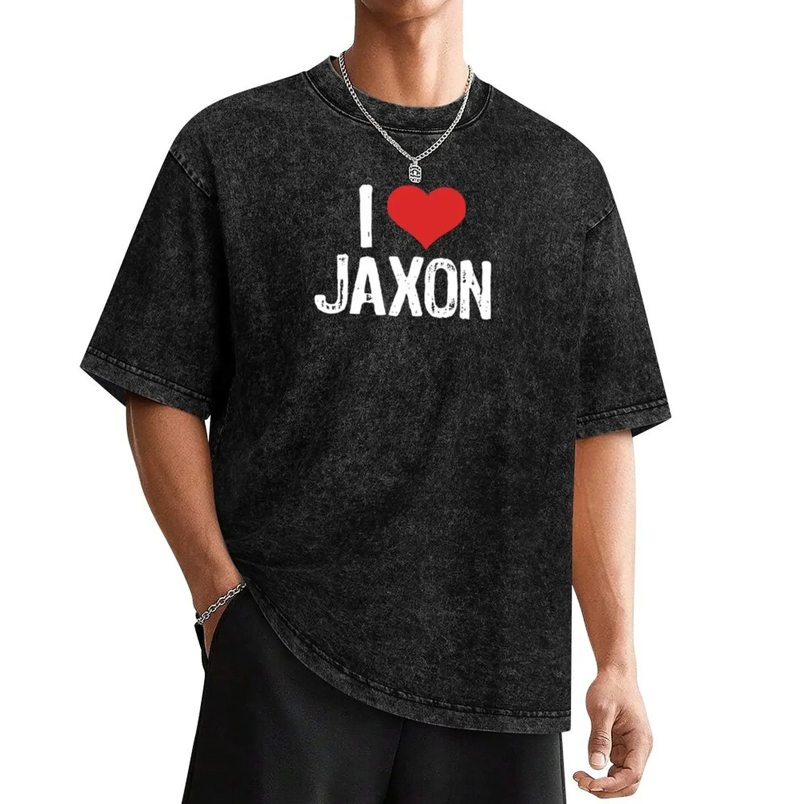 Мужская футболка с принтом I Love Jaxon