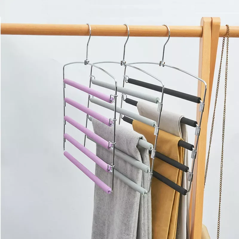 

NEW2023 5-Layers Hanger Storage Rack Pants Hangers Holders Trousers Clothes Hanger Space Saver Wardrobe Closet Organizer Organiz