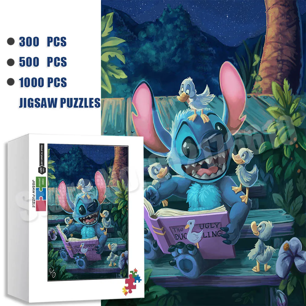 

Lilo & Stitch Puzzles for Adults 300/500/1000 Pieces Cute Doll Jigsaw Puzzle Education Diy Educational Game Toys New Year Gifts