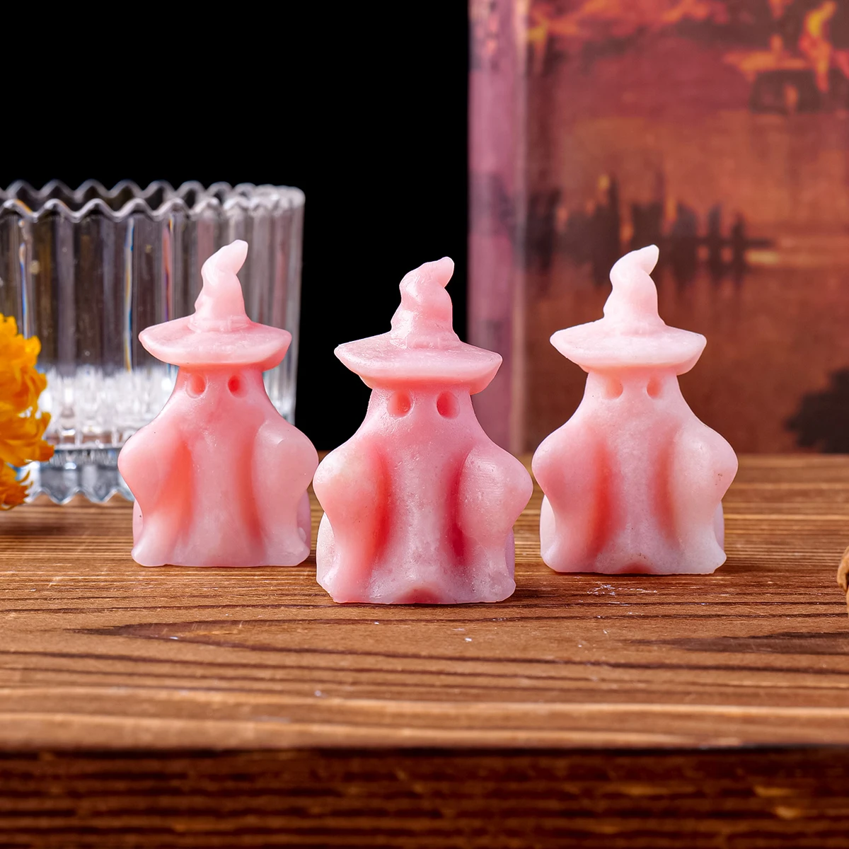 Природные драгоценные камни Мини кристалл розовый опал призрак статуя ручная