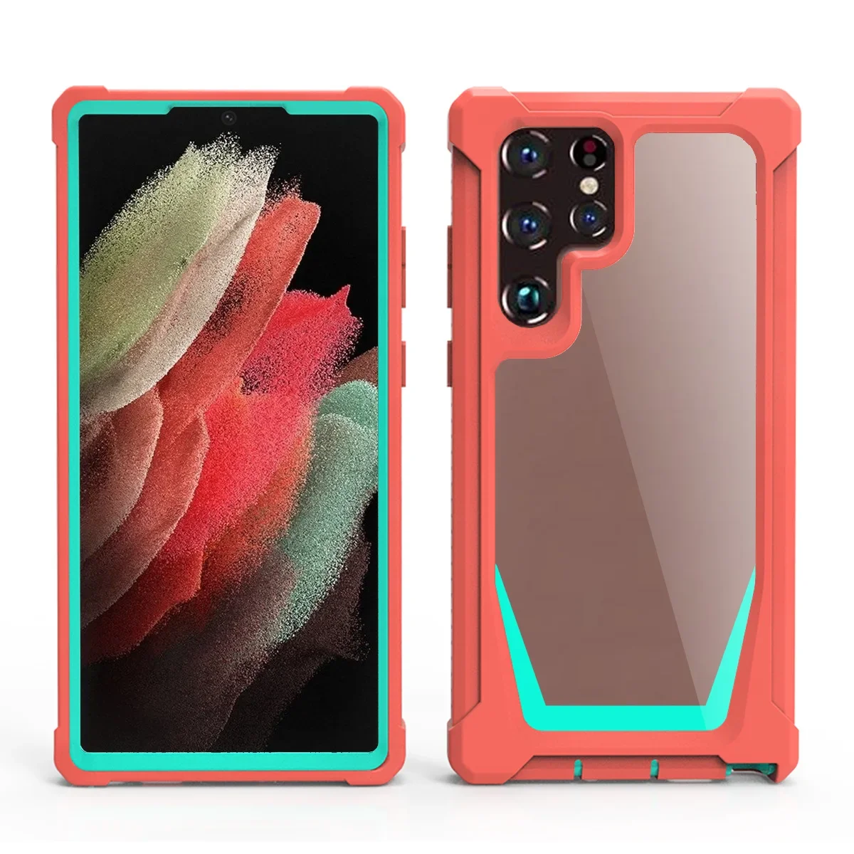 Фото Бронированный чехол для Samsung Galaxy S24 S23 S22 S21 Ultra Plus 5G S20 Note 20 10, чехол с защитой от падения, подушка безопасности, прозрачный корпус, чехлы №1
