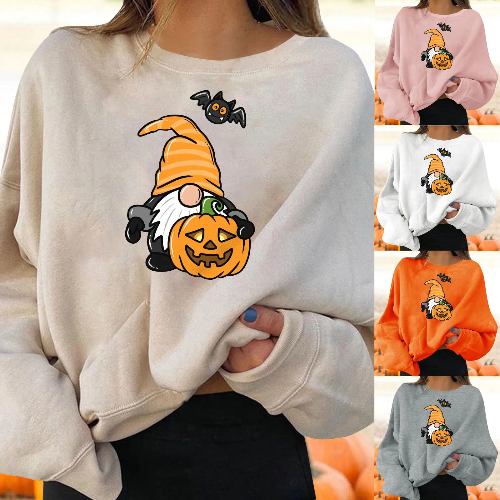 

Office Pullover Women's Halloween Pullovers Fun Graphic Print Round Neck Long Sleeve Sweatshirt Womens Zip up Hoodie Sweatshirt