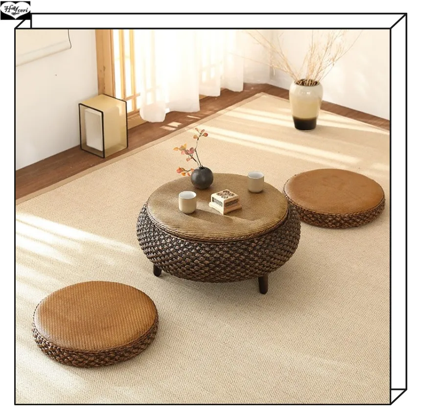 

Rattan furnitu Rattan plaited articles tea table tatami window tablecushion environmentally friendly bamboo mat weaving product